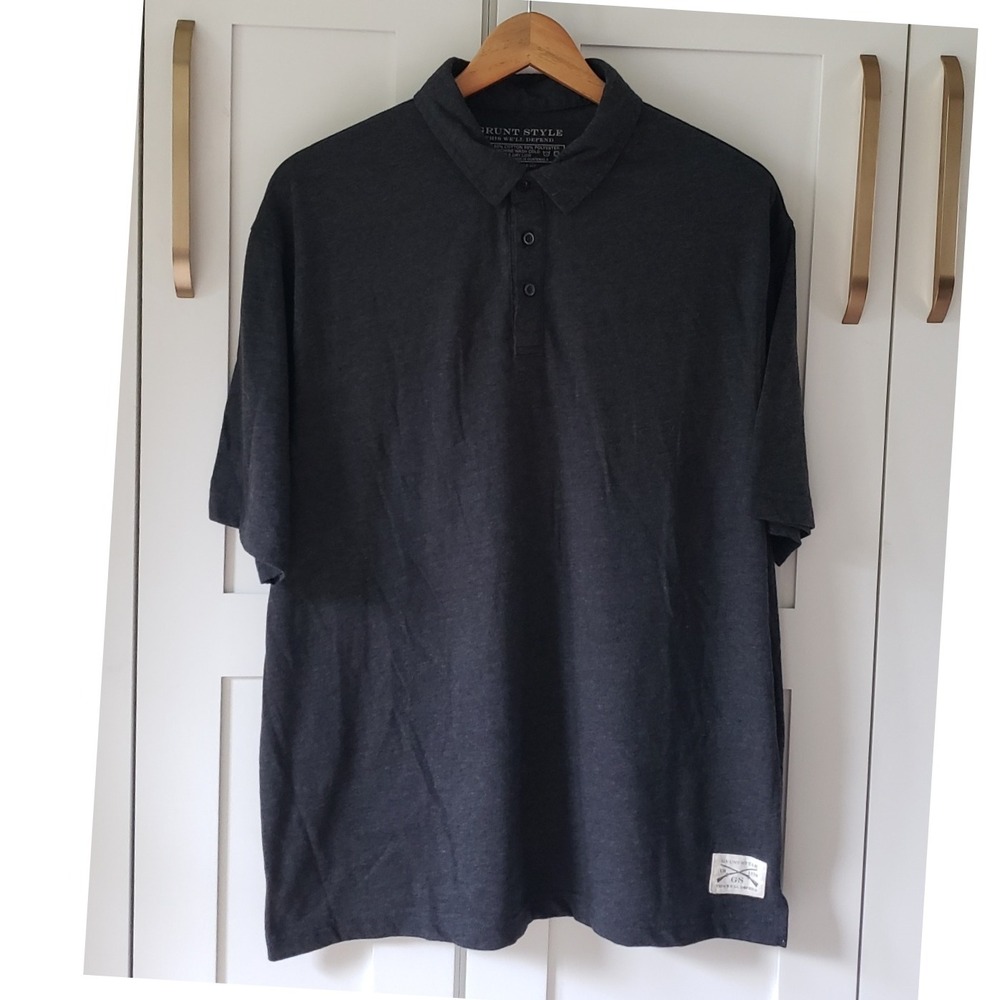 Grunt Style Polo Shirt Mens XL Gray Performance Activewear USA This We'll Defend